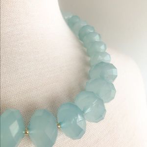 Light blue beaded choker necklace